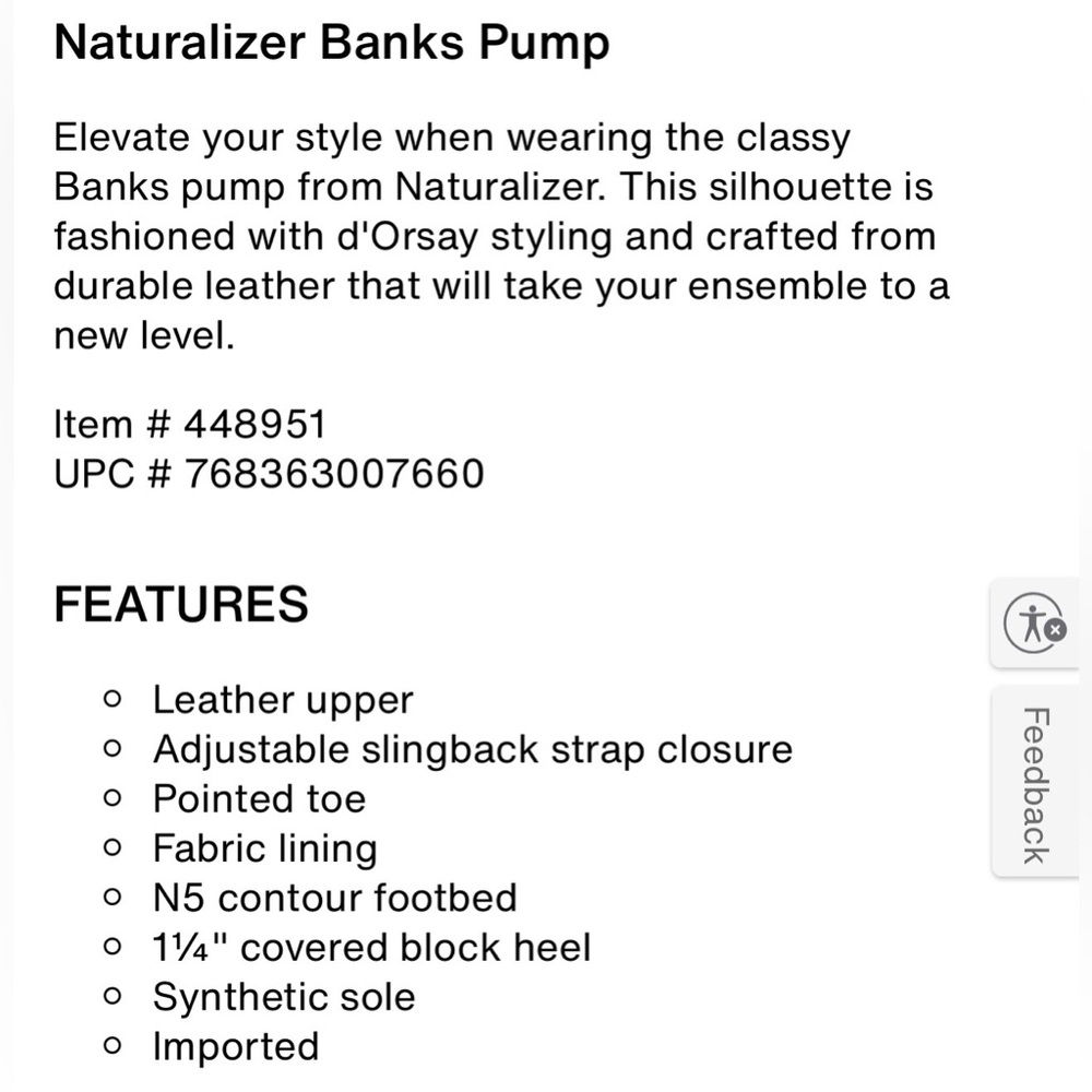 Naturalizer Banks Slingback Heels - Picture 3 of 11